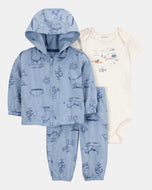 Carter's 3pc Baby Boy Farm Life Bodysuit, Hoodie and Pants Set