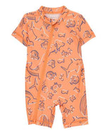Carter's 1pc Baby Boy Orange Sea Animals Rashguard Swimwear