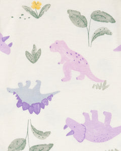 Carter's 3pc Baby Girl Purple Dino Bodysuits and Purple Pants Set