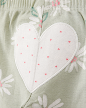 Cargar imagen en el visor de la galería, Carter&#39;s 3pc Baby Girl Green Floral Bodysuits and Pants Set
