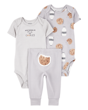 Cargar imagen en el visor de la galería, Carter&#39;s 3pc Baby Boy Milk &amp; Cookies Bodysuits and Pants Set
