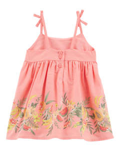 OshKosh Baby Girl Pink Tropical Fruit Dress Set