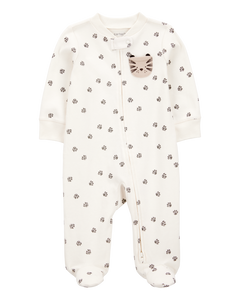 Carter's Baby Boy Paw Prints 2-Way Zip-Up Footie Coverall Sleepwear