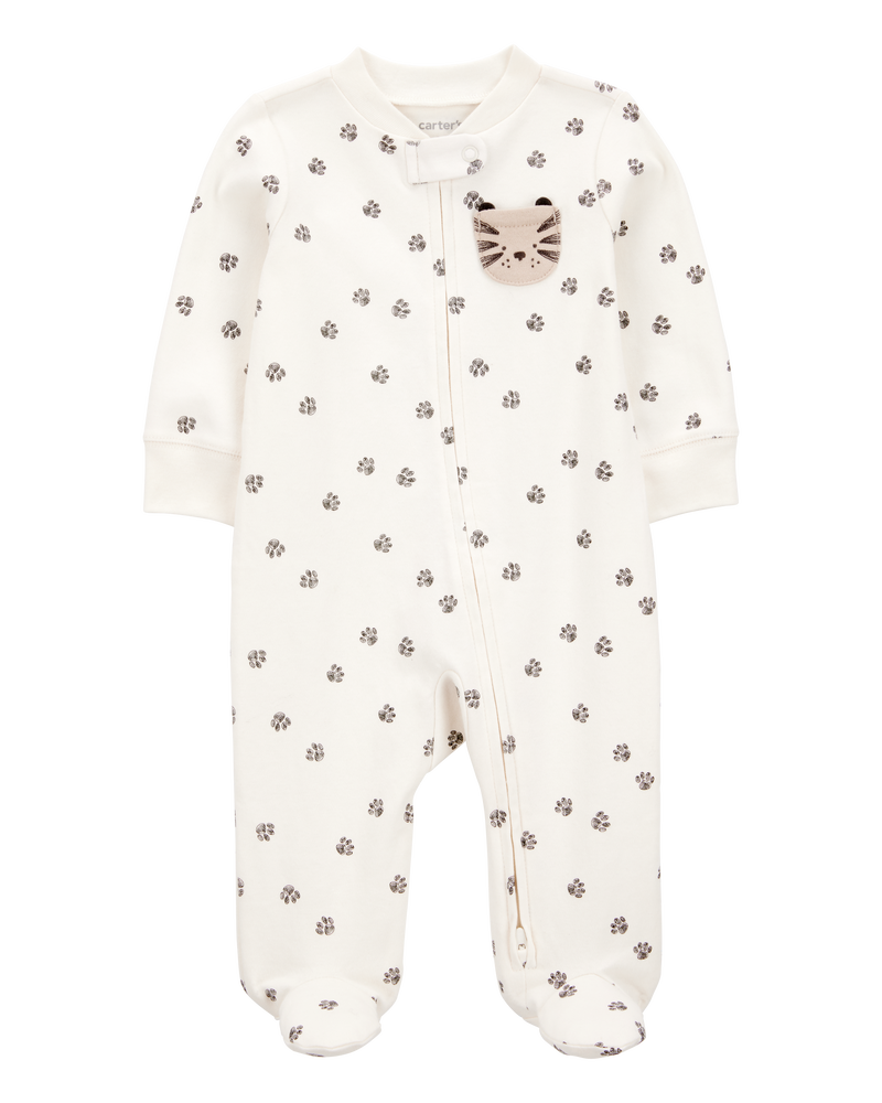 Carter's Baby Boy Paw Prints 2-Way Zip-Up Footie Coverall Sleepwear