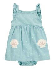 Afbeelding in Gallery-weergave laden, Carter&#39;s Baby Girl Blue Sea Shells Sunsuit
