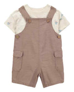 Carter's 2pc Baby Boy Brown Shortall and Sunset Print Tee Set