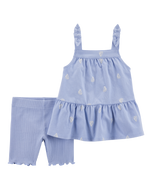 Carter's 2pc Baby Girl Blue Top & Shorts Set