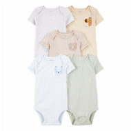 Carter's 5pc Baby Boy Multi Color/ Striped Bodysuit Set