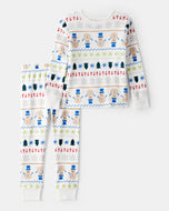 Carter's 2pc Baby Neutral Christmas Fair Print Long-Sleeve Pajama Set