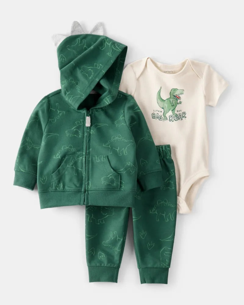 Carter's 3pc Baby Boy Little Guy Big Roar Set