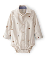 OshKosh Baby Boy Beige Acorns Print Long Sleeve Bodysuit Shirt