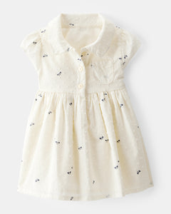 OshKosh Baby Girl Ivory Bows Print Dress