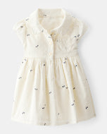 OshKosh Baby Girl Ivory Bows Print Dress