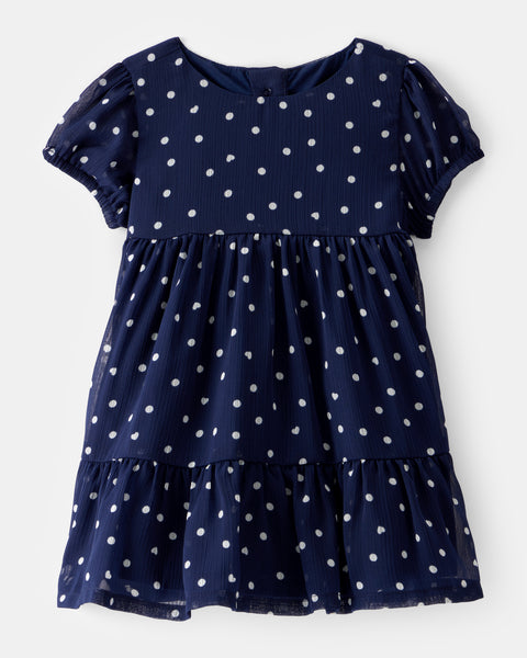 OshKosh Baby Girl Navy Dots Dress