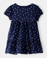 OshKosh Baby Girl Navy Dots Dress