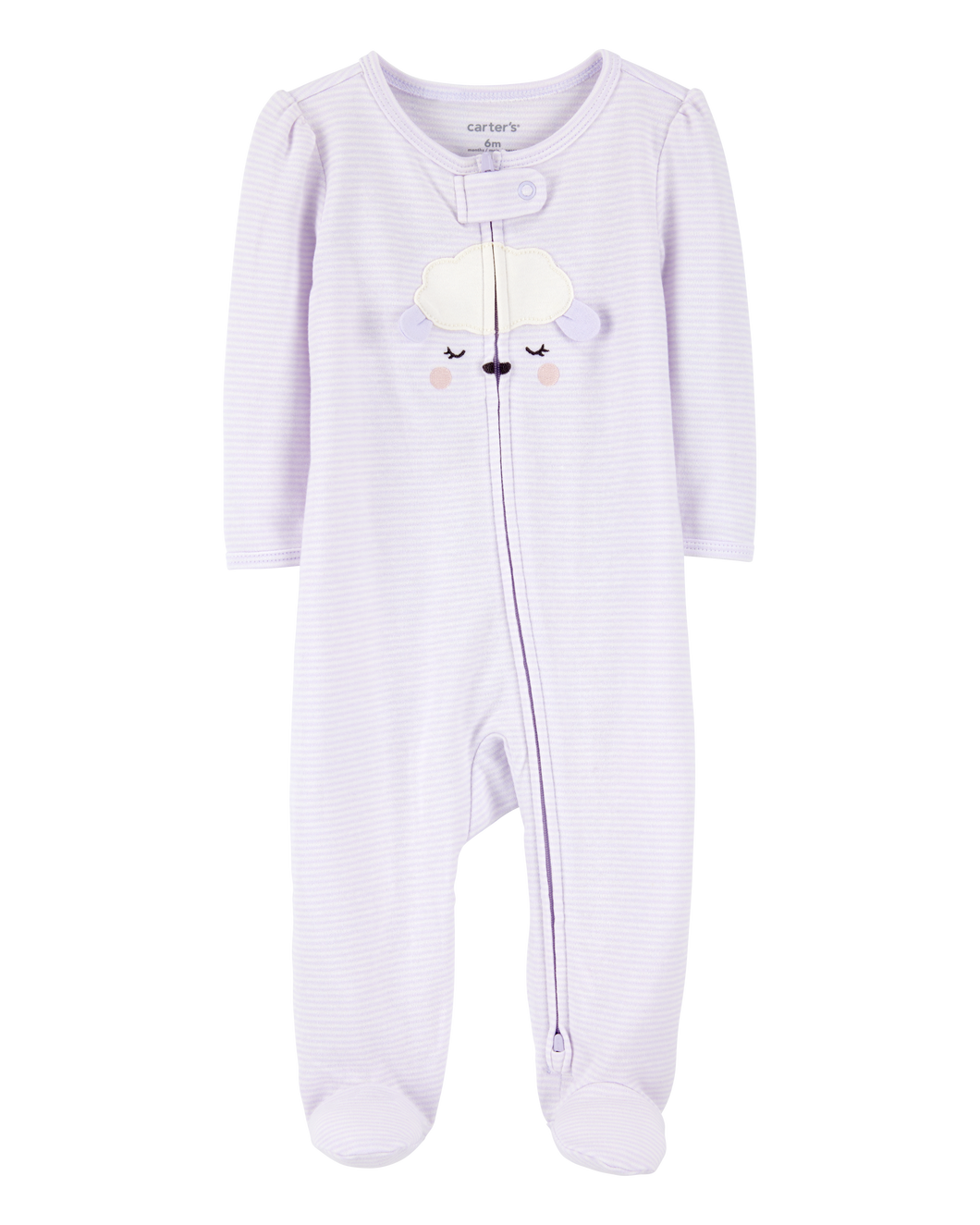 Carter's Baby Girl Purple Sheep 2-Way Zip-Up Footie Coverall Sleepwear