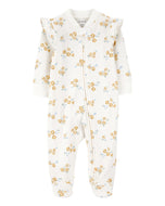 Carter's Baby Girl Ivory Floral 2-Way Zip-Up Footie Coverall Sleepwear