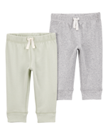 Carter's 2pc Baby Boy Grey/ Sage Soft Pants Set