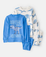 Carter's 4pc Baby Boy Blue Dino Snug Fit Cotton Pajama Set