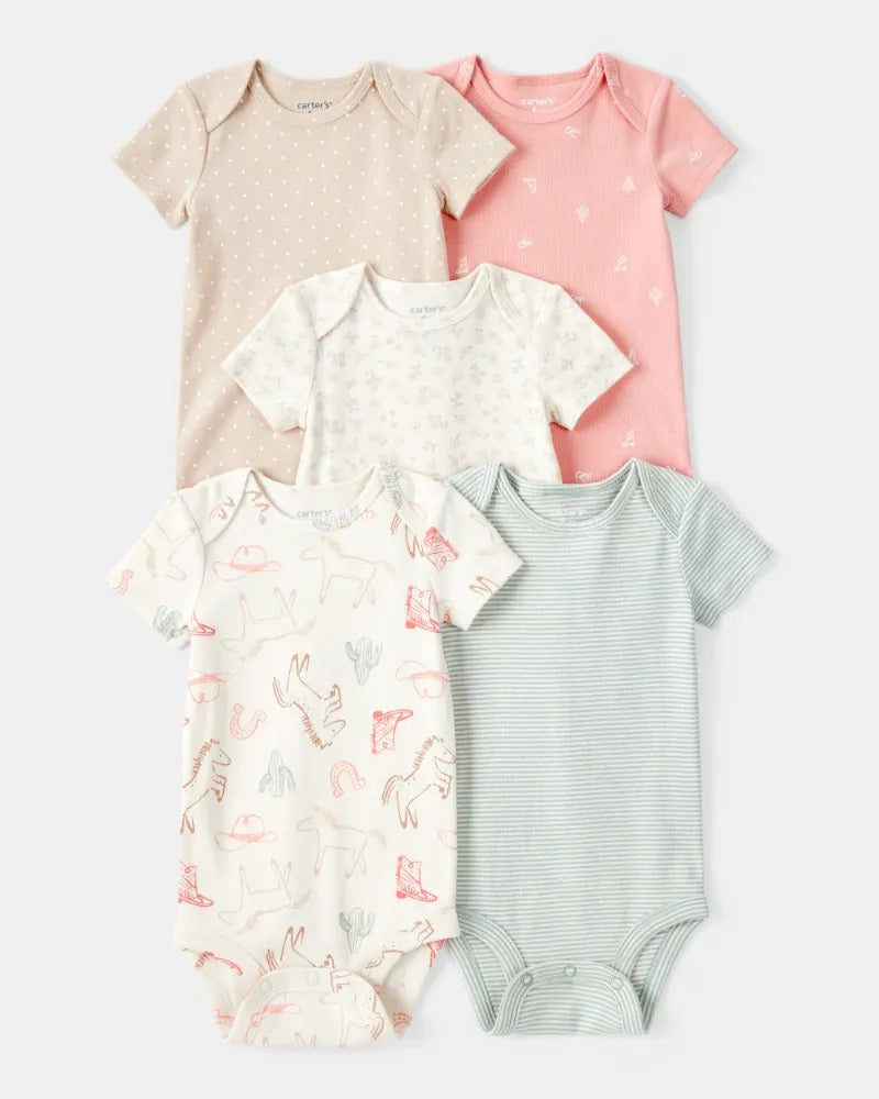 Carter's 5pc Baby Girl Cowgirl Theme Bodysuit Set