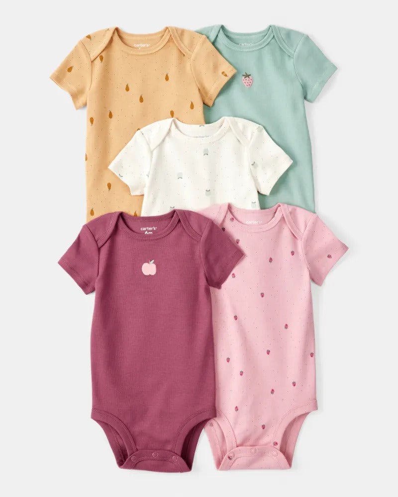 Carter's 5pc Baby Girl Fruit Theme Bodysuit Set