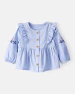 OshKosh Baby Girl Blue Long-Sleeve Top