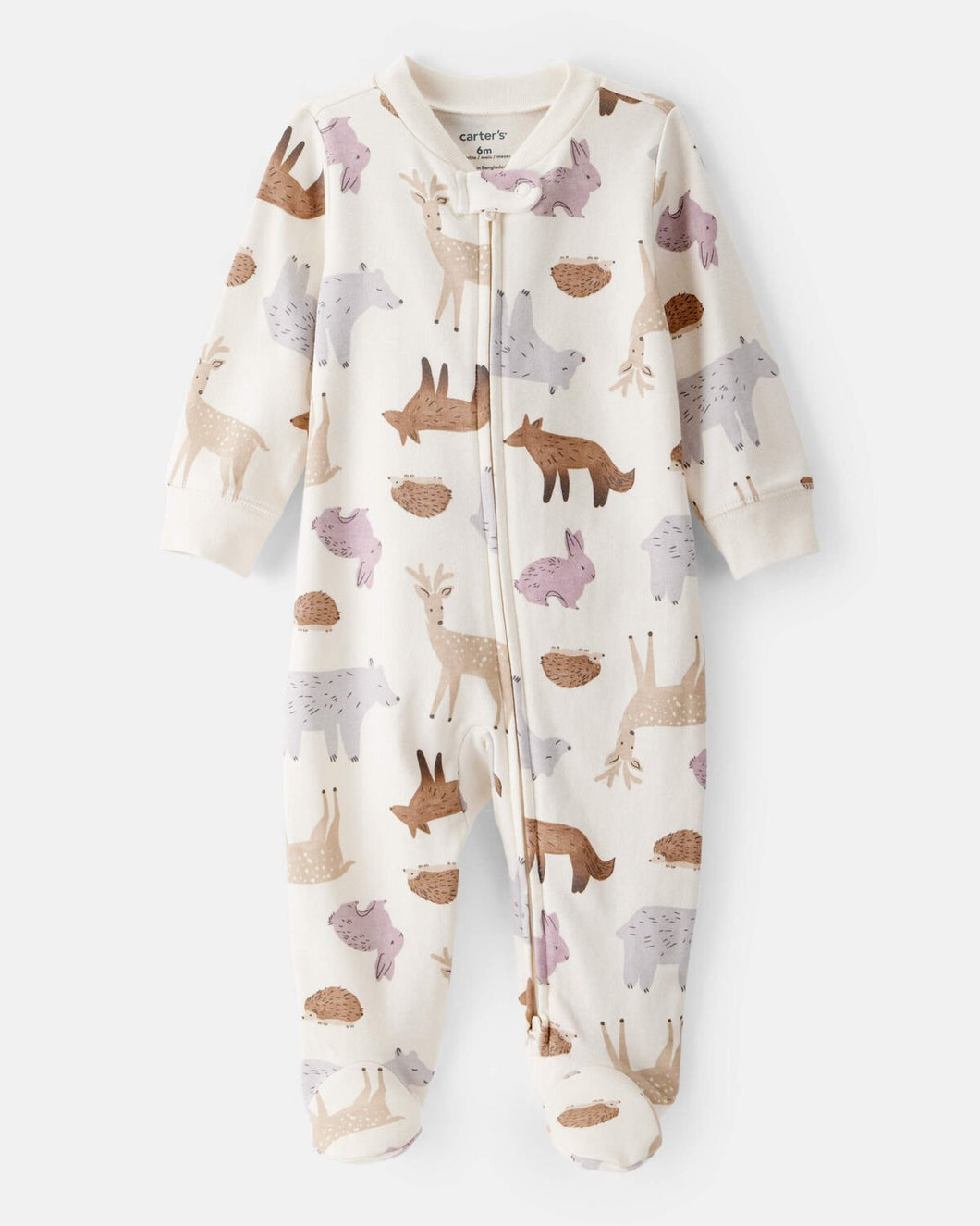 Carter's Baby Neutral Forest Animals 2-Way Zip-Up Footie Coverall Sleepwear
