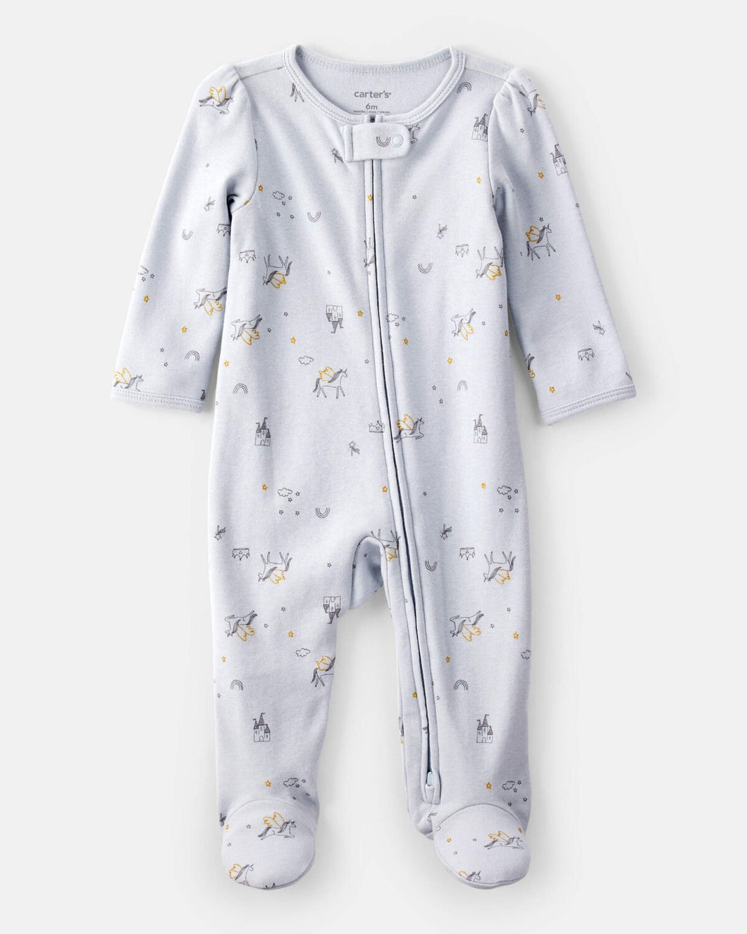 Carter's Baby Girl Blue Fairy Tale 2-Way Zip-Up Footie Coverall Sleepwear