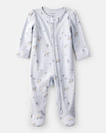Carter's Baby Girl Blue Fairy Tale 2-Way Zip-Up Footie Coverall Sleepwear