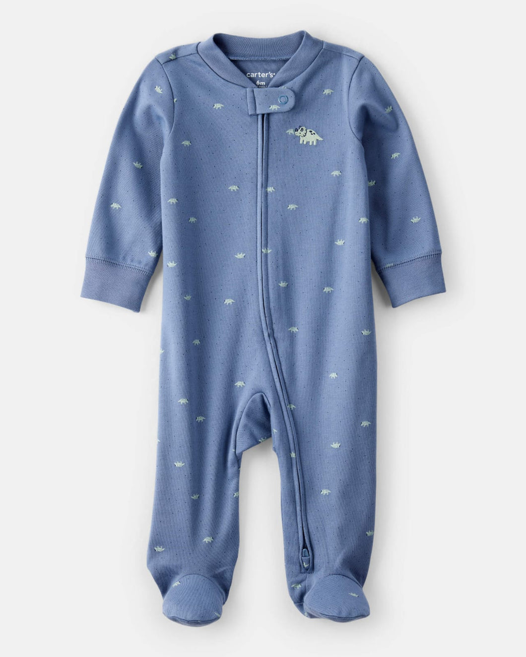 Carter's Baby Boy Blue Triceratops 2-Way Zip-Up Footie Coverall Sleepwear