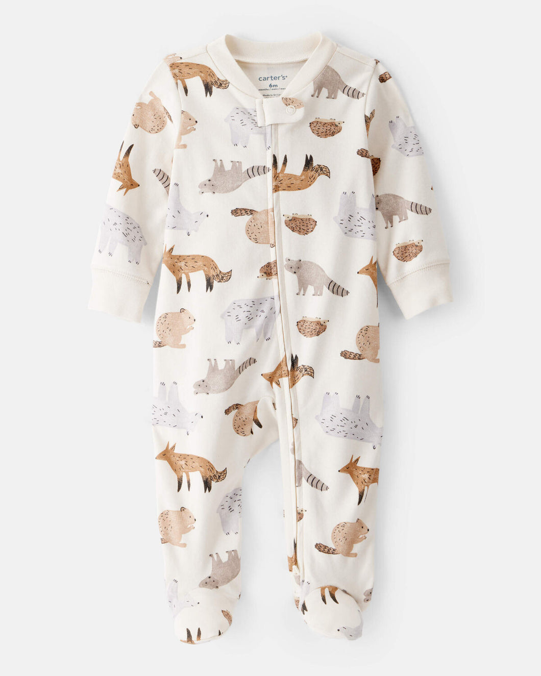 Carter's Baby Neutral Forest Animals 2-Way Zip-Up Footie Coverall Sleepwear