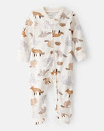 Carter's Baby Neutral Forest Animals 2-Way Zip-Up Footie Coverall Sleepwear