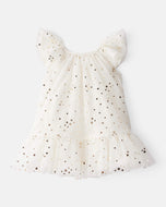 OshKosh Baby Girl Ivory Star Print Tulle Dress