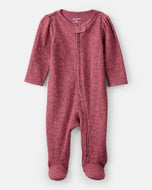 Carter's Baby Girl Burgundy Floral 2-Way Zip-Up Footie Coverall Sleepwear