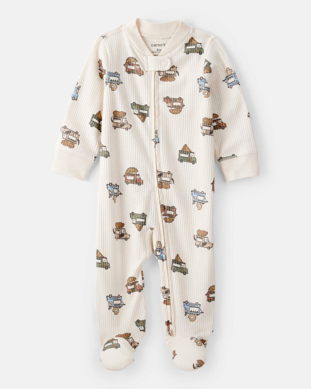 Carter's Baby Boy Food Trucks 2-Way Zip-Up Footie Coverall Sleepwear