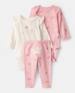 Carter's 3pc Baby Girl Pink Unicorn Bodysuits and Pants Set