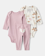 Carter's 3pc Baby Girl Purple Deer Bodysuits and Pants Set