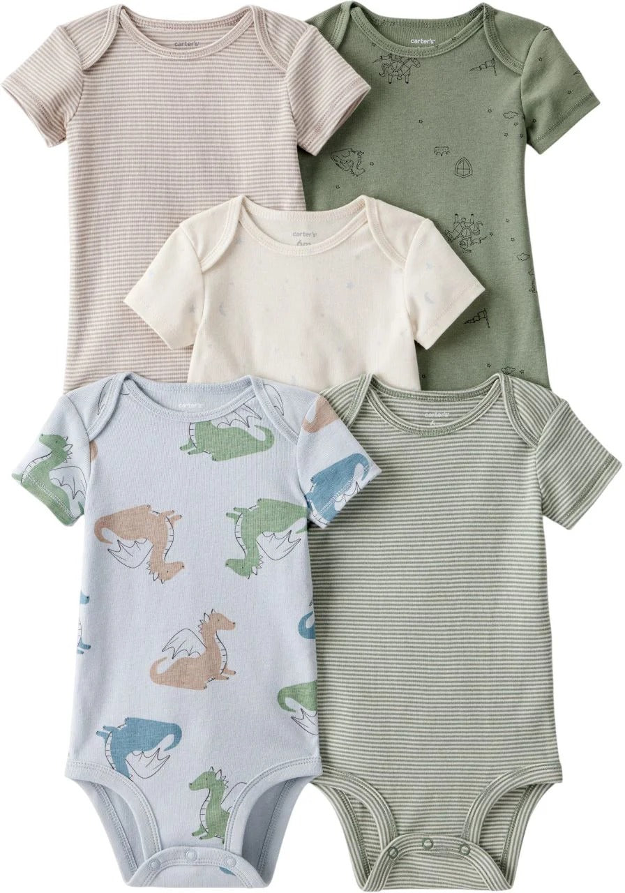 Carter's 5pc Baby Boy Dino Theme Bodysuit Set