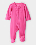 Carter's Baby Girl Hot Pink 2-Way Zip-Up Footie Coverall