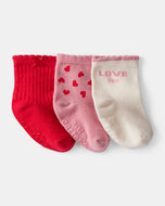 Carter's 3pk Baby Girl Valentine Socks