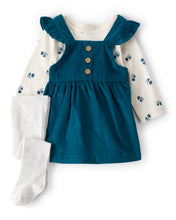 Afbeelding in Gallery-weergave laden, Carter's 3pc Baby Girl Blue Floral Top, Skirtall and Legging Set
