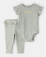Carter's 2pc Baby Girl Green Main Squeeze Bodysuit & Pants Set