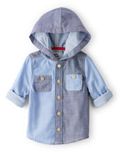Load image into Gallery viewer, Oshkosh Baby Boy Blue Long-Sleeve Hooded Shirt
