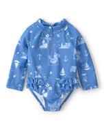 Carter's Baby Girl Sailboat Print Long-Sleeve Swimsuit