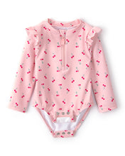 Load image into Gallery viewer, Carter's Baby Girl Cherries Long-Sleeve Swimsuit
