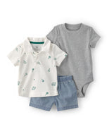 Carter's 3pc Baby Boy Pickleball Short-Sleeve Top, Bodysuit & Shorts Set