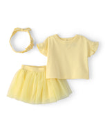 Carter's 3pc Baby Girl Yellow Top, Tutu Skirt & Headwrap Set