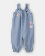 Carter's Baby Girl Heart & Ice Cream Chambray Jumpsuit