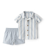 Carter's 2pc Baby Boy Blue Striped Short-Sleeve Shirt & Shorts Set