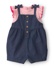Afbeelding in Gallery-weergave laden, Carter's 2pc Baby Girl Pink Top &amp; Blue Romper Set
